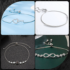 2 Stück 925 Sterling Silber Kettenarmbandherstellung&nbsp;STER-BBC0006-54