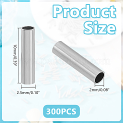 300 шт. трубчатые бусины из нержавеющей стали 304 STAS-HY0001-83