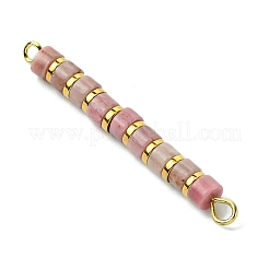 Подвески-коннекторы Heishi из натурального родонита и гальванизированного синтетического немагнитного гематита&nbsp;PALLOY-JF03291-07