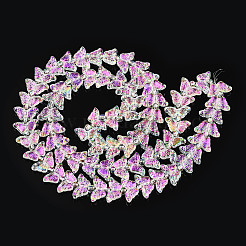 Стеклянные бусины с гальваническим покрытием &nbsp;X-EGLA-N012-04P