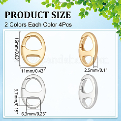 8 шт. 2-х цветные латунные кольца для пружинных затворов FIND-WR0012-25