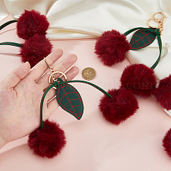 Décorations suspendues souples en fibre de cuir imitation cerise&nbsp;AJEW-WH0314-761