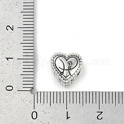 925スターリングシルバーヨーロピアンビーズ  ハート  魚座  9.5x9.5~10x7mm  穴：4.5mm&nbsp;STER-R005-02AS-12