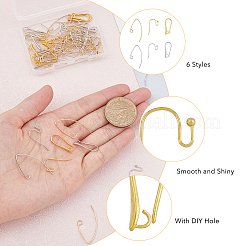 72 шт. 6 латунных крючка для сережек&nbsp;KK-FH0006-23