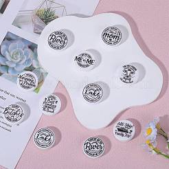 Perles focales rondes plates en silicone imprimées de qualité alimentaire&nbsp;SIL-SZ0001-31