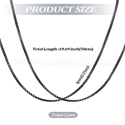 2 шт. ожерелья из нержавеющей стали в стиле панк-коробки для мужчин&nbsp;NJEW-LP0001-15EB