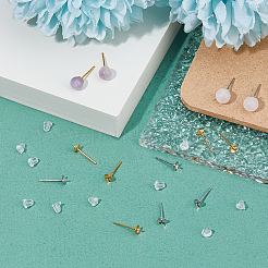 10 пара из 925 сережек-гвоздиков из стерлингового серебра с 50 пластиковыми гайками и 1 квадратными салфетками из замши для полировки серебра&nbsp;FIND-DC0006-45