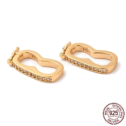 Platiniert 925 Twister-Verschlüsse aus Sterlingsilber mit Strass&nbsp;STER-N014-18G
