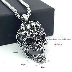 Панк ретро подвеска в виде черепа из нержавеющей стали 304 для мужчин&nbsp;CH2571