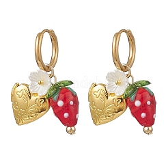 Акриловые серьги-кольца в форме сердца&nbsp;EJEW-JE06844-01