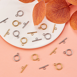 20 комплект 2-х цветных ионно-покрытых (IP) застежек-тоглов из нержавеющей стали 304 STAS-CJ0001-204