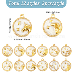 24 Stück 12 Arten Legierung Emaille Anhänger&nbsp;ENAM-SC0007-89