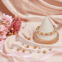 120 шт. 2-х цветные бусины из сплава со стразами RB-HY0001-05