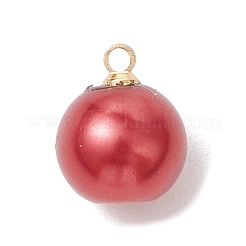 Круглые подвески из перламутрового стекла с латунными креплениями&nbsp;PALLOY-JF04896