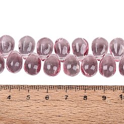 Fili di perle di vetro trasparenti con vernice da forno&nbsp;GL-N005-02A-D03