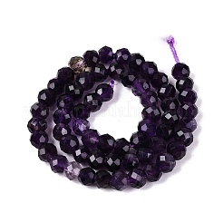 天然石アメジストビーズ連売り  ロンデル  多面カット  7.5~8x6~6.5mm  穴：0.7~0.9mm  約58~60個/連  14.76~15.35インチ（37.5~39cm）&nbsp;G-Q608-26A-02