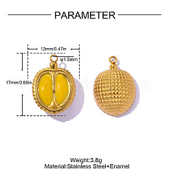 304 Edelstahl-Emaille-Anhänger&nbsp;STAS-OY017-30G