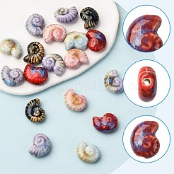 18 шт. 6-цветные фарфоровые бусины ручной работы для аксессуаров для браслетов своими руками PORC-FS0001-24