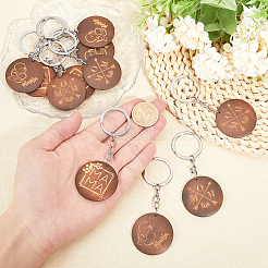 18 шт. 3 плоских круглых деревянных брелока&nbsp;KEYC-CA0001-55