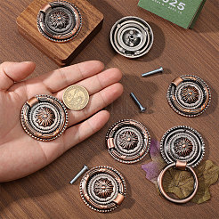 8 шт. ручки для шкафа из цинкового сплава с цветочным узором&nbsp;AJEW-FH0006-30B