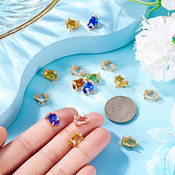 15 шт. латунный микропаве кубический цирконий со стеклянными подвесками&nbsp;KK-TA0001-82