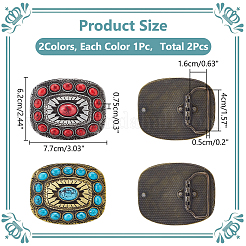 2 шт. 2-х цветные гладкие пряжки из сплава AJEW-WR0001-99