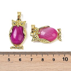 Pendentif en agate naturelle à bandes (teinte et chauffée)&nbsp;KK-F887-02G-10