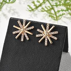 Серьги-гвоздики из латуни с микропаве из прозрачных кубических цирконий для женщин EJEW-G428-03G