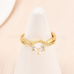 Манжеты из латуни с микро паве кубический цирконий для женщин RJEW-Z113-34G