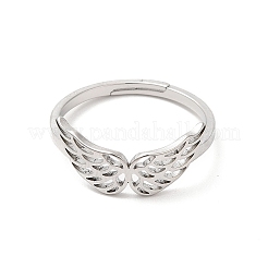 Anello regolabile in acciaio inossidabile 304 anti-ossidazione con ali cave per donna&nbsp;LS-RJEW-L107-033P