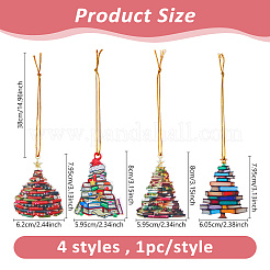 4 пакетик 4 стилей акриловых подвесных украшений для елки&nbsp;AJEW-DC0003-57B