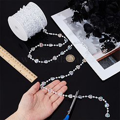 1 rouleau de perles de cristal suspendues en acrylique en forme de cœur&nbsp;DIY-BC0016-79