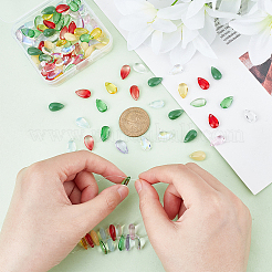 120 шт. 12-х цветные подвески из искусственного стекла с драгоценными камнями&nbsp;GLAA-GA0001-49