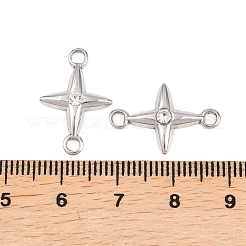 Подвески-коннекторы из нержавеющей стали 304 с кристаллами и стразами&nbsp;STAS-P437-14B-P