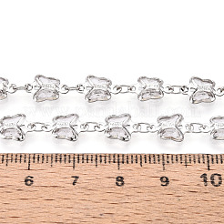 Латунные стеклянные цепочки-подвески в виде бабочек CHC-T018-11B-P