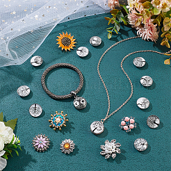 18 шт. 7-х стильная кнопка из сплава и латуни со стразами DIY-NB0008-36