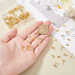 50 шт. 201 нержавеющая сталь плоская круглая фурнитура для сережек-гвоздиков&nbsp;STAS-UN0060-69