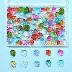 120 шт. 10-цветные подвески из прозрачного стекла с осенней тематикой&nbsp;GLAA-FS0002-62