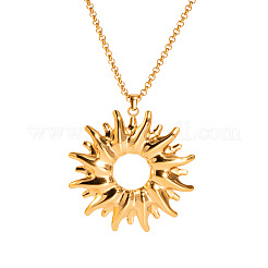 Винтажные серьги-гвоздики и ожерелья с подвесками в виде подсолнухов из нержавеющей стали 304 для женщин KZ0138-1