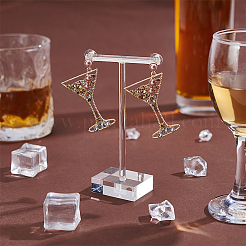 1 пара сережек-гвоздиков из сплава со стразами EJEW-UN0002-73A