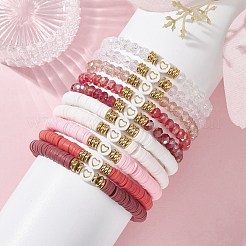 Набор эластичных браслетов из полимерной глины BJEW-JB09676-02