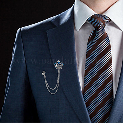 6 шт. 6-х цветные броши-короны со стразами JEWB-HY0001-30