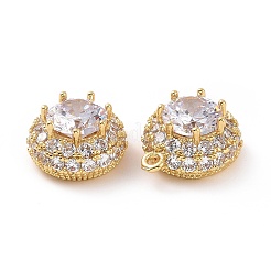 Латунные микропаве прозрачные подвески с фианитом ZIRC-F133-01G