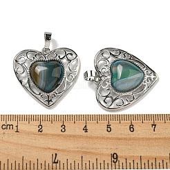 Подвески в виде сердца любви персикового цвета с полосками из натурального агата G-G158-01Y