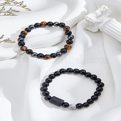 Pulseras estiradas naturales de gemas mixtas&nbsp;BJEW-LP0001-25G