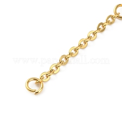304ステンレススチールスプリングリング留め金  チェーンエクステンダー付き  ゴールドカラー  42mm&nbsp;STAS-TAC0002-81A