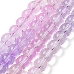 Выпечка расписные прозрачные стеклянные бусины&nbsp;LS-DGLA-M001-10mm-02