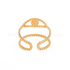 Ионное покрытие (ip) нержавеющая сталь 304 открытые кольца кабошоны оправы X-STAS-S119-157G