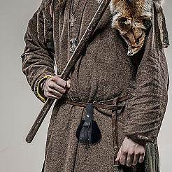 Кошельки в стиле викингов из искусственной кожи с завязками на шнурке и заклепками из старинного бронзового железа&nbsp;AJEW-WH0816-099AB-02