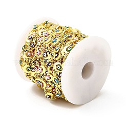 Luna e stella smaltate in ottone ecologico fatte a mano con catena a maglie malocchio&nbsp;CHC-I045-14G
